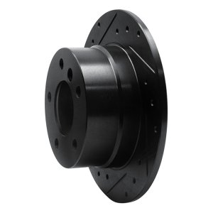 BMW Z3 Brake Rotor (1) - Rear Left - R1 Concepts - Drilled & Slotted - Black - `96-`02